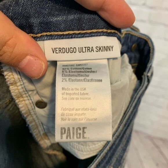 Paige 'Verdugo' Miles Embellished Mid Rise Jeweled Skinny Jean 25 - Picture 10 of 12